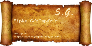Sipka Gáspár névjegykártya